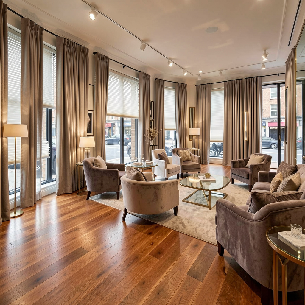 Luxury blinds and curtains showroom in London